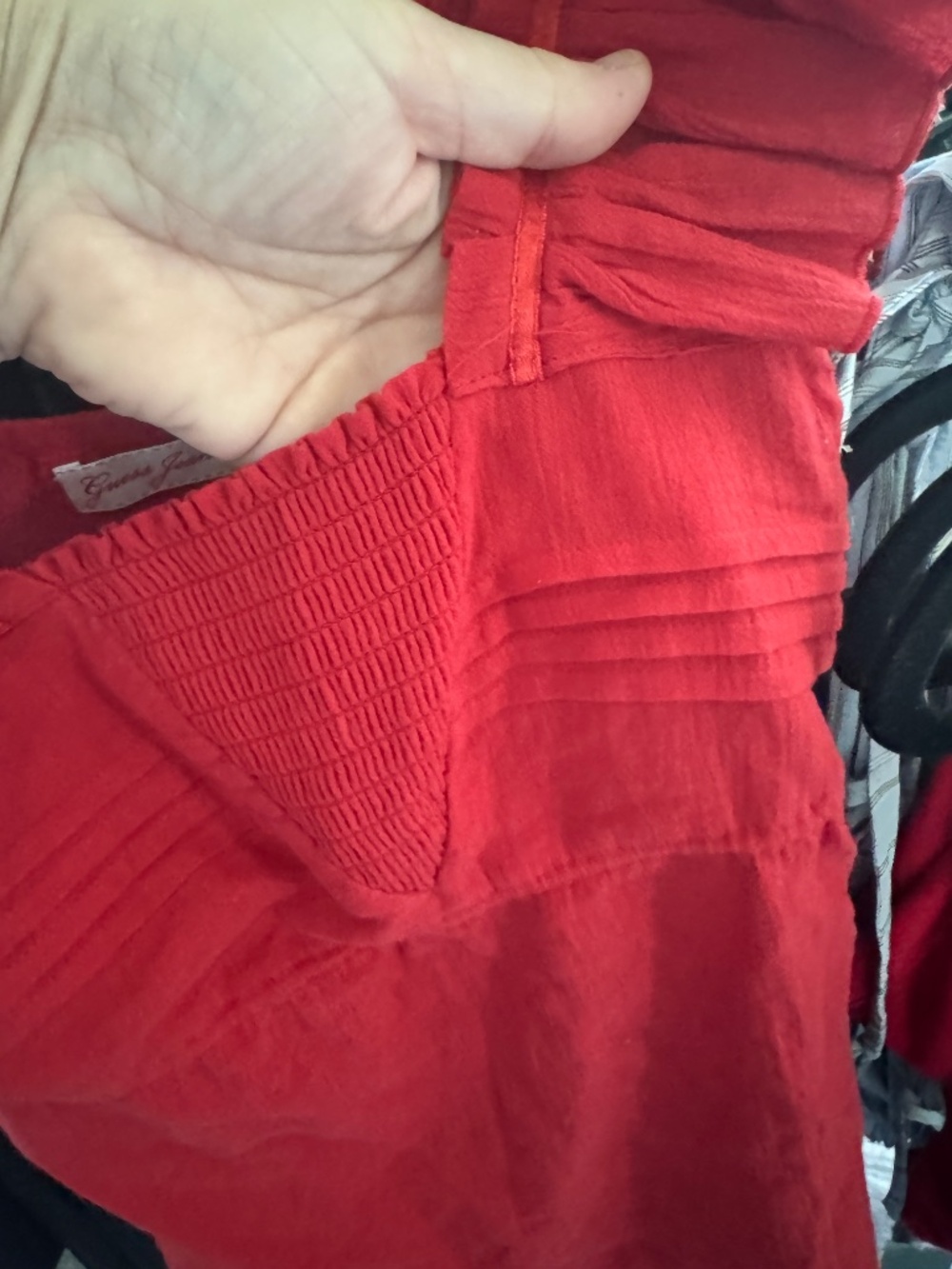 Guess Jeans Red Ruffle Top (small) - Picture 4 of 6